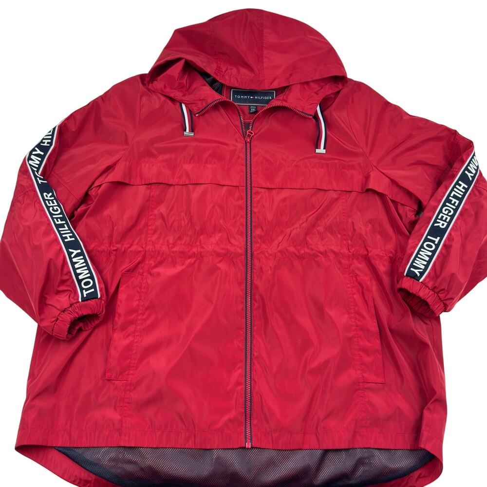 Tommy Hilfiger Logo Casual Lightweight Nylon Windbreaker Jacket Men's Size XXL